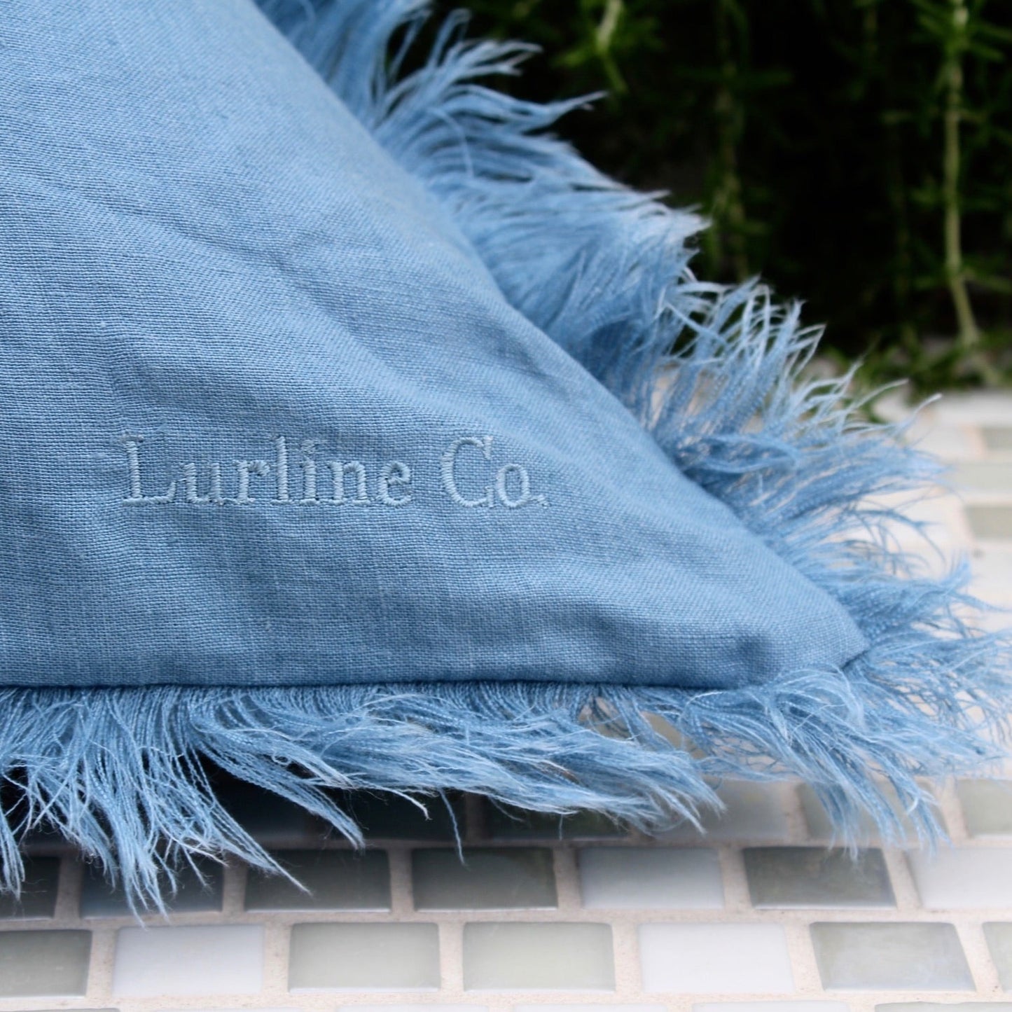 Blue Linen Cushion Cover