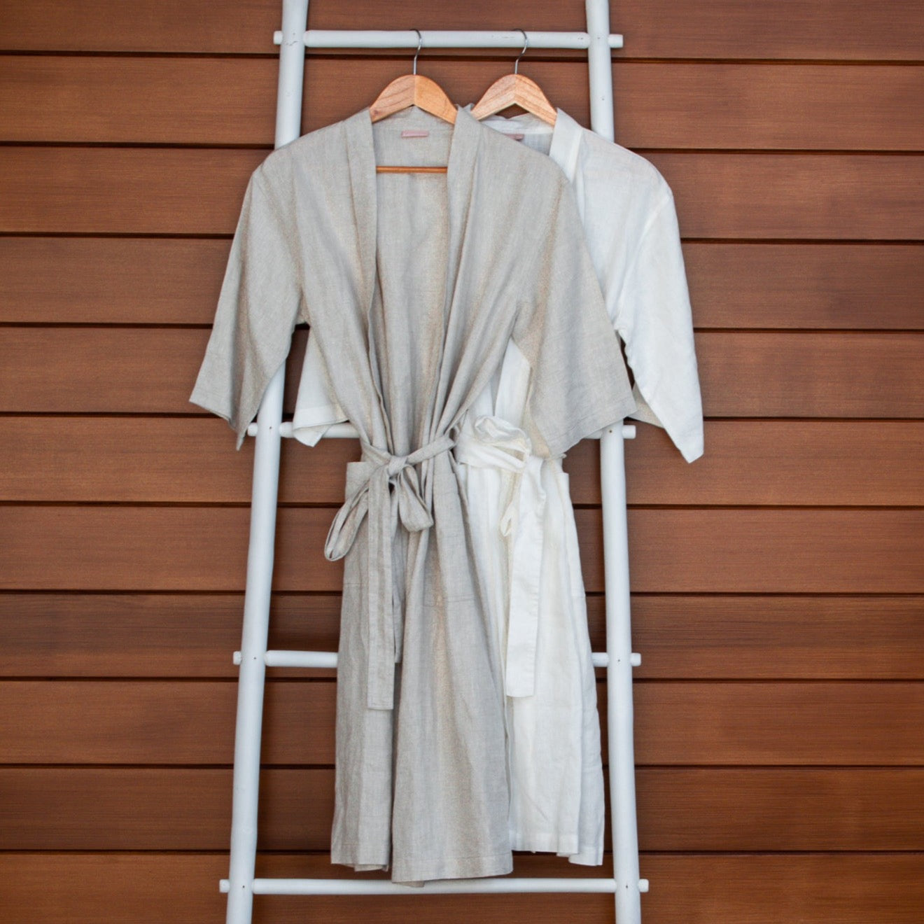 The Shell 100% European Linen Robe - Natural