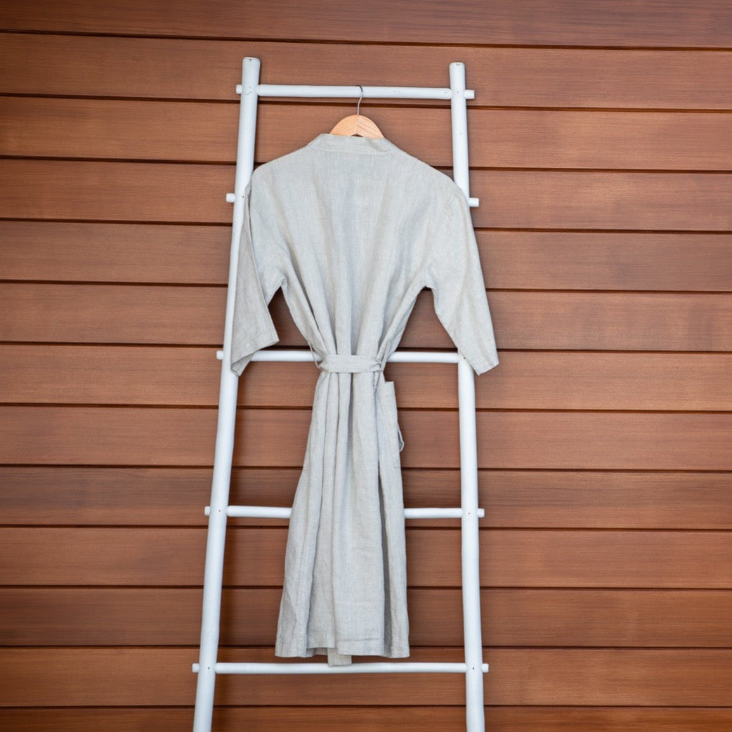 The Shell 100% European Linen Robe - Natural
