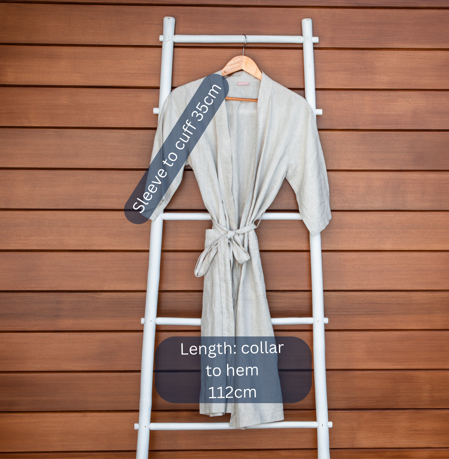 The Shell 100% European Linen Robe - Natural