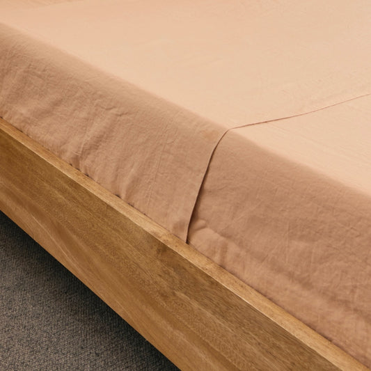 Verona Peach French Flax Linen Top Sheet