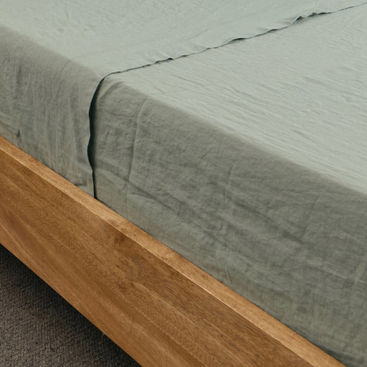 Sea Glass French Flax Linen Top Sheet
