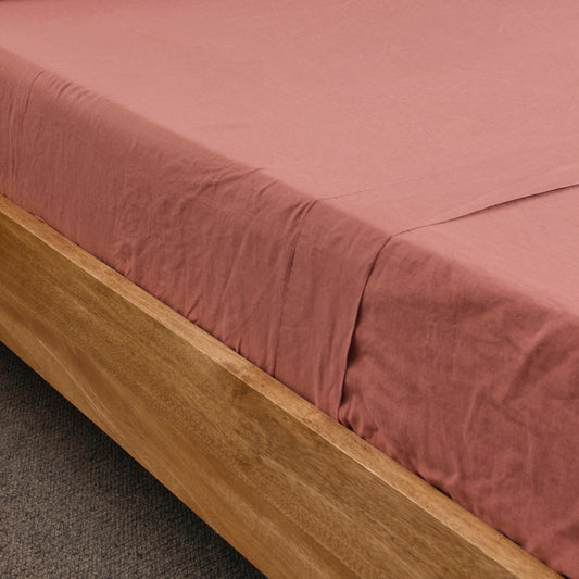 Dusty Pink French Flax Linen Top Sheet
