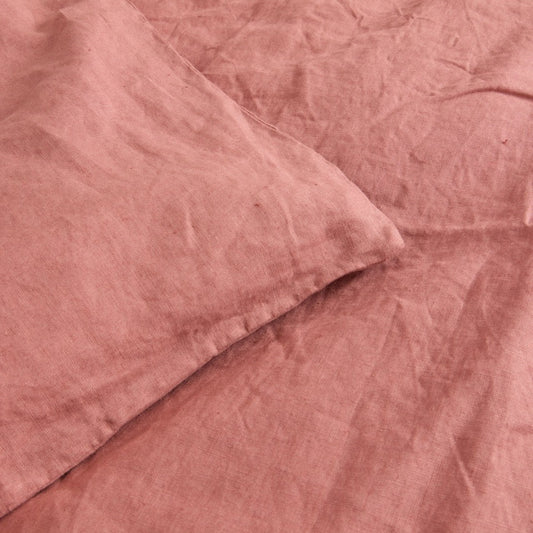 Dusty Pink French Flax Linen Fitted Sheet