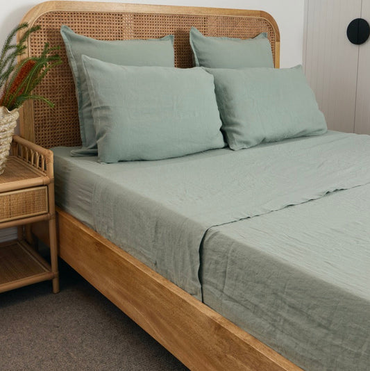 Sea Glass French Flax Linen Sheet Set