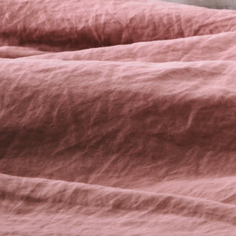 Dusty Pink French Flax Linen Duvet Cover