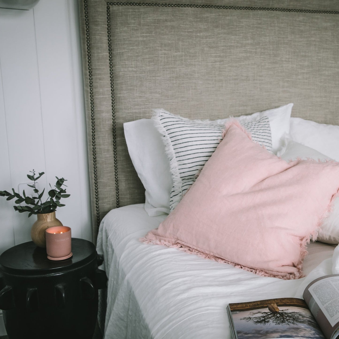 Blush Linen Cushion Cover
