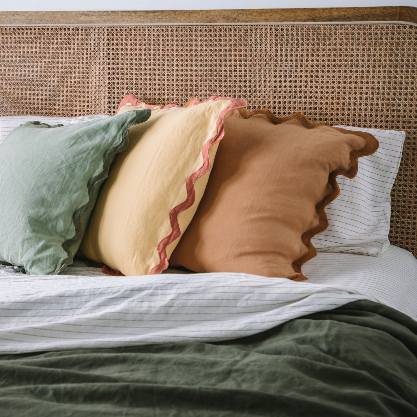 Burnt Orange Wave Cushion Cover