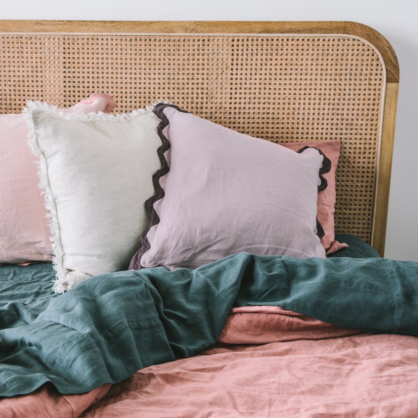 Teal Blue French Flax Linen Sheet Set