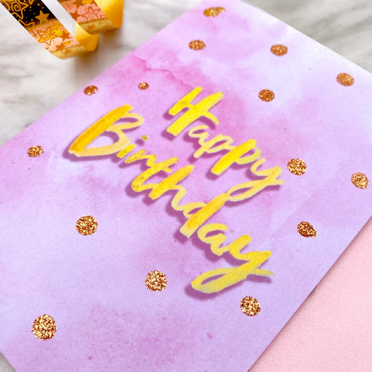 Pink Happy Birthday Card