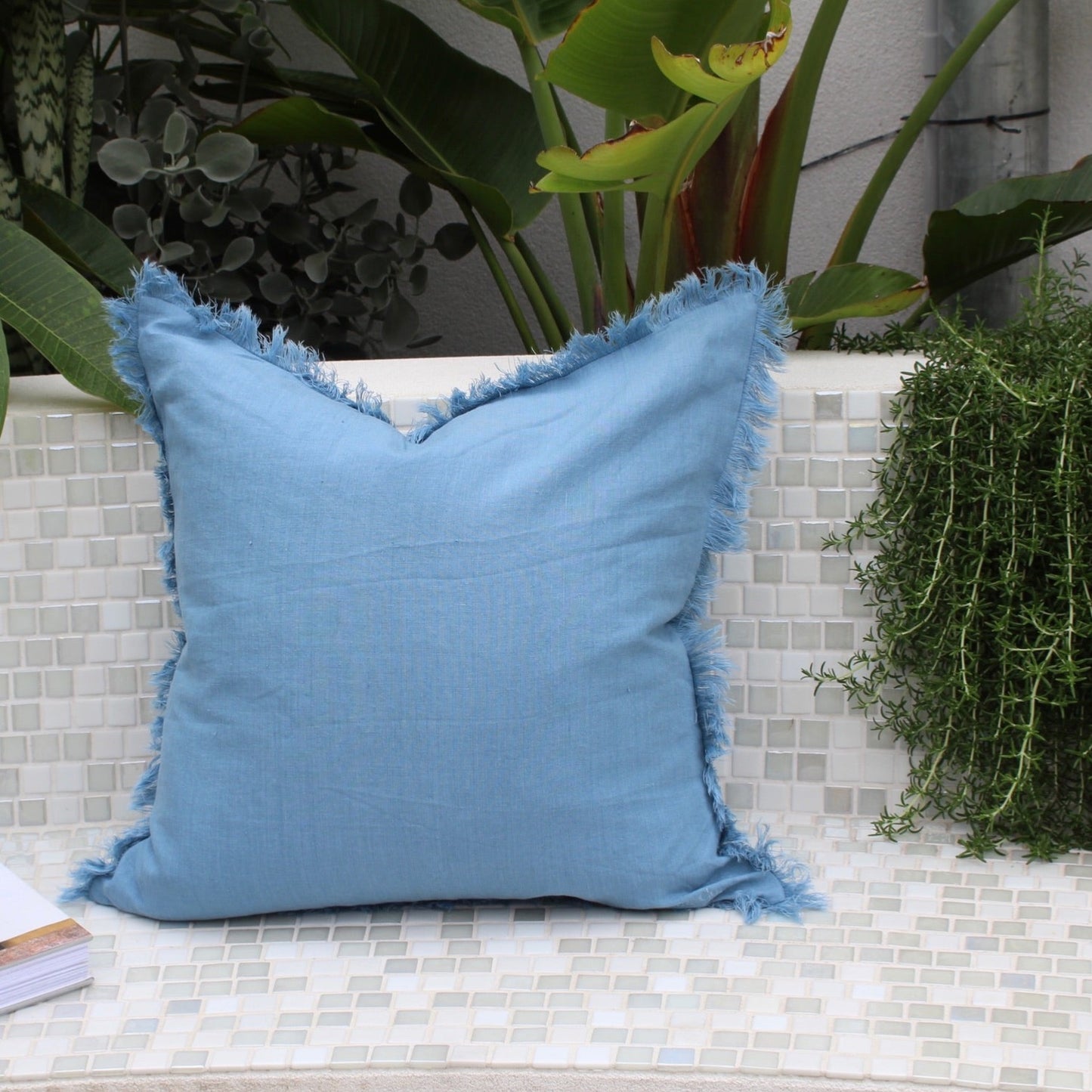 Blue Linen Cushion Cover