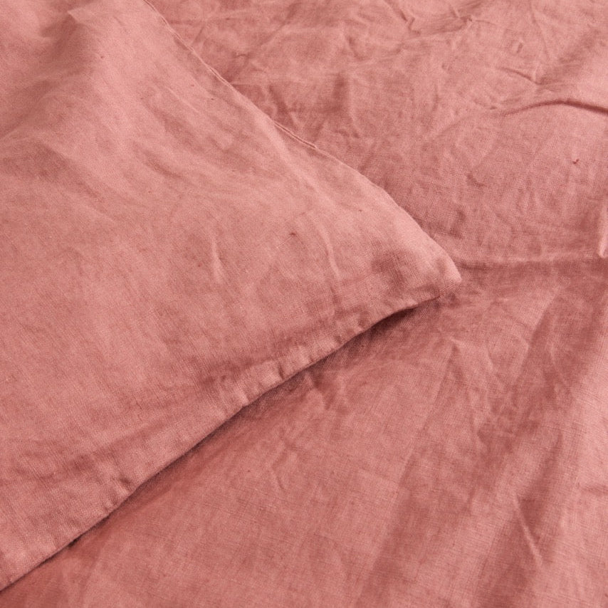 Dusty Pink French Flax Linen Sheet Set