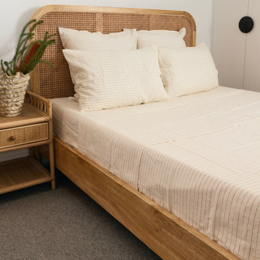 Sandstone French Flax Linen Fitted Sheet