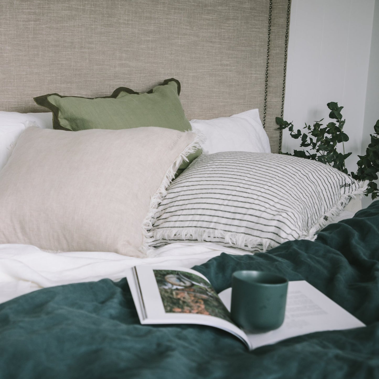 Coastal Stripe Linen Cushion Cover