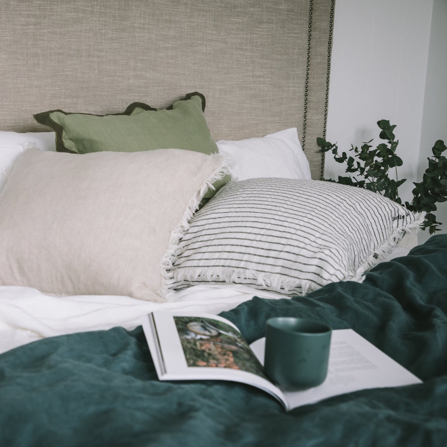 Teal Blue French Flax Linen Duvet Cover