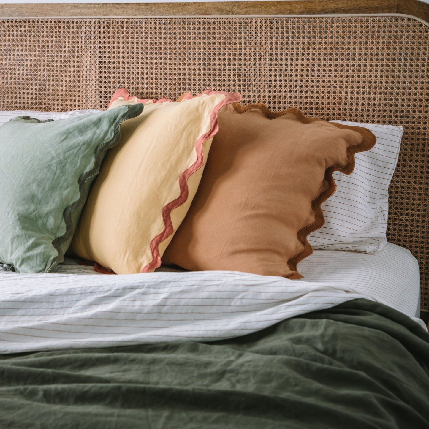 Olive Green French Flax Linen Duvet Cover