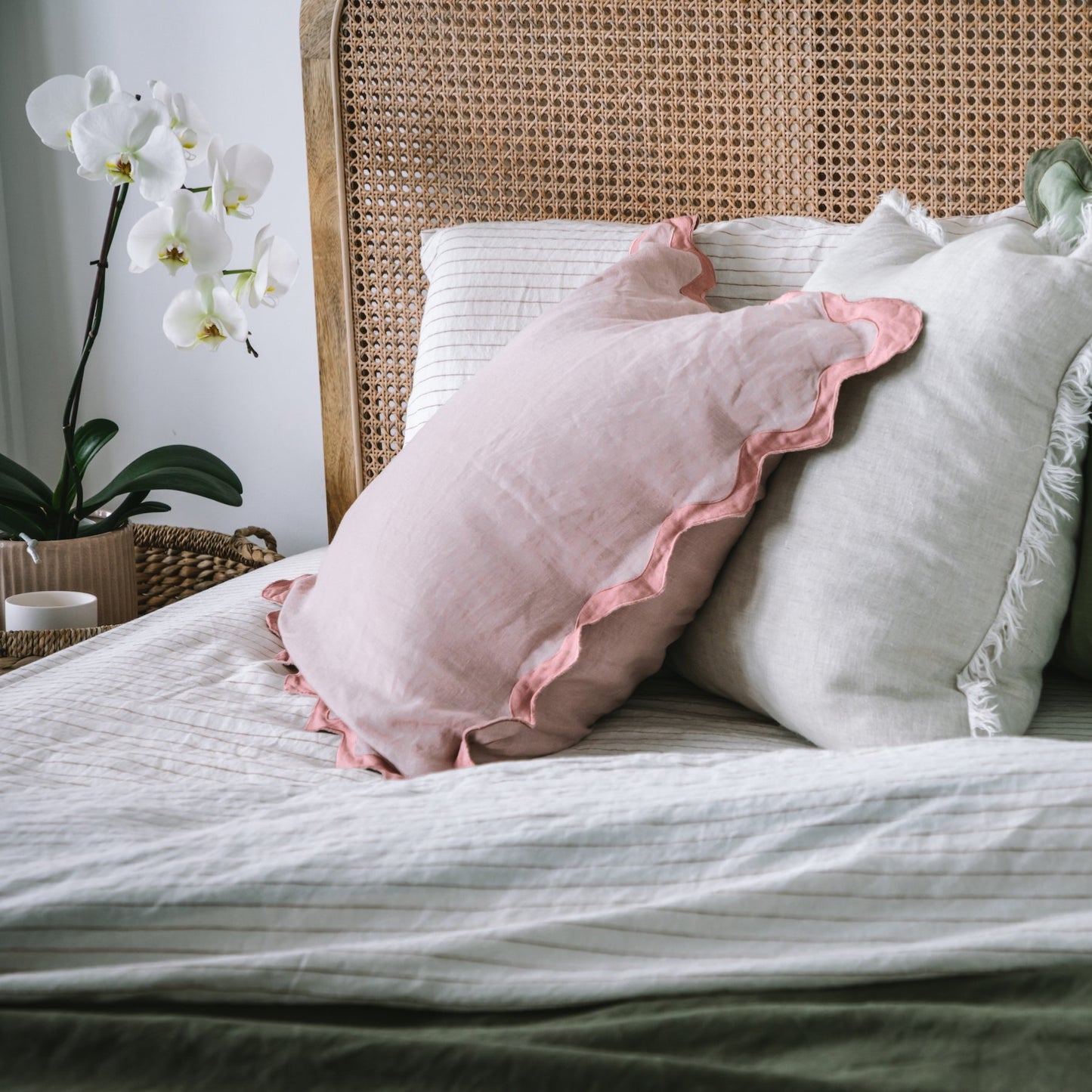 Sandstone French Flax Linen Fitted Sheet