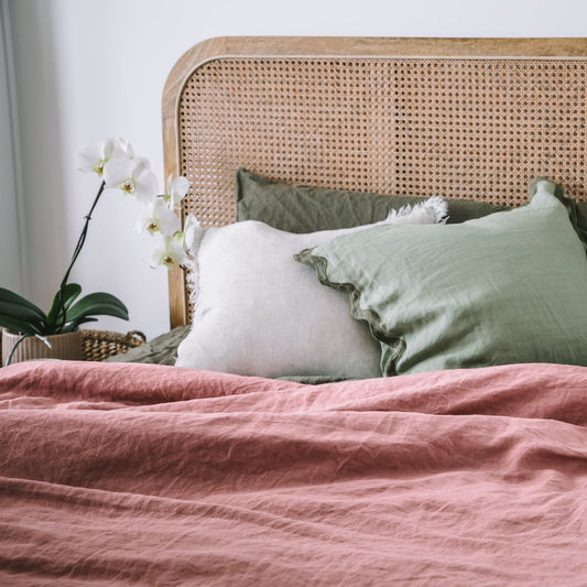 Dusty Pink French Flax Linen Duvet Cover