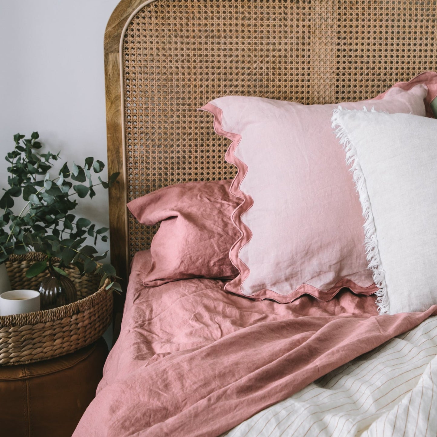 Dusty Pink French Flax Linen Sheet Set