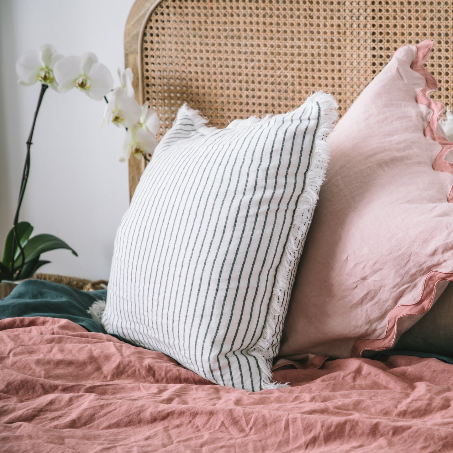 Coastal Stripe Linen Cushion Cover