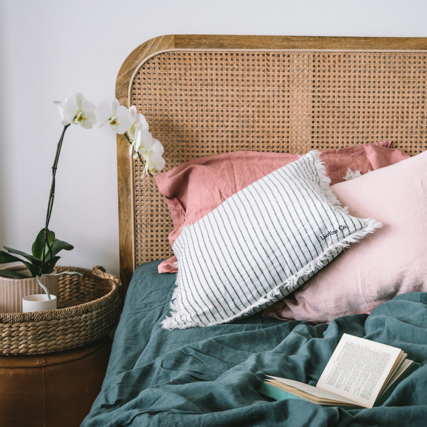 Coastal Stripe Linen Cushion Cover