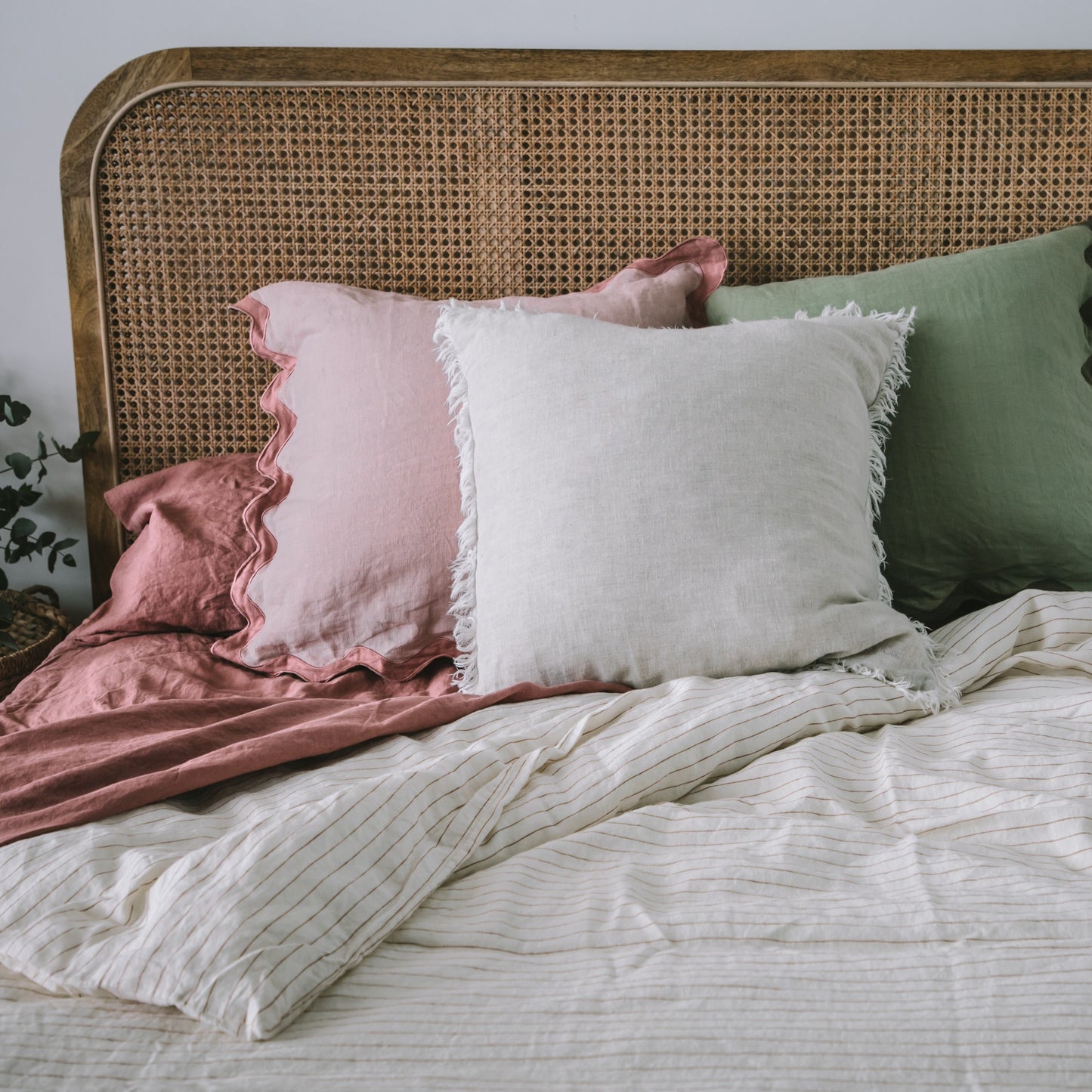 Dusty Pink French Flax Linen Sheet Set