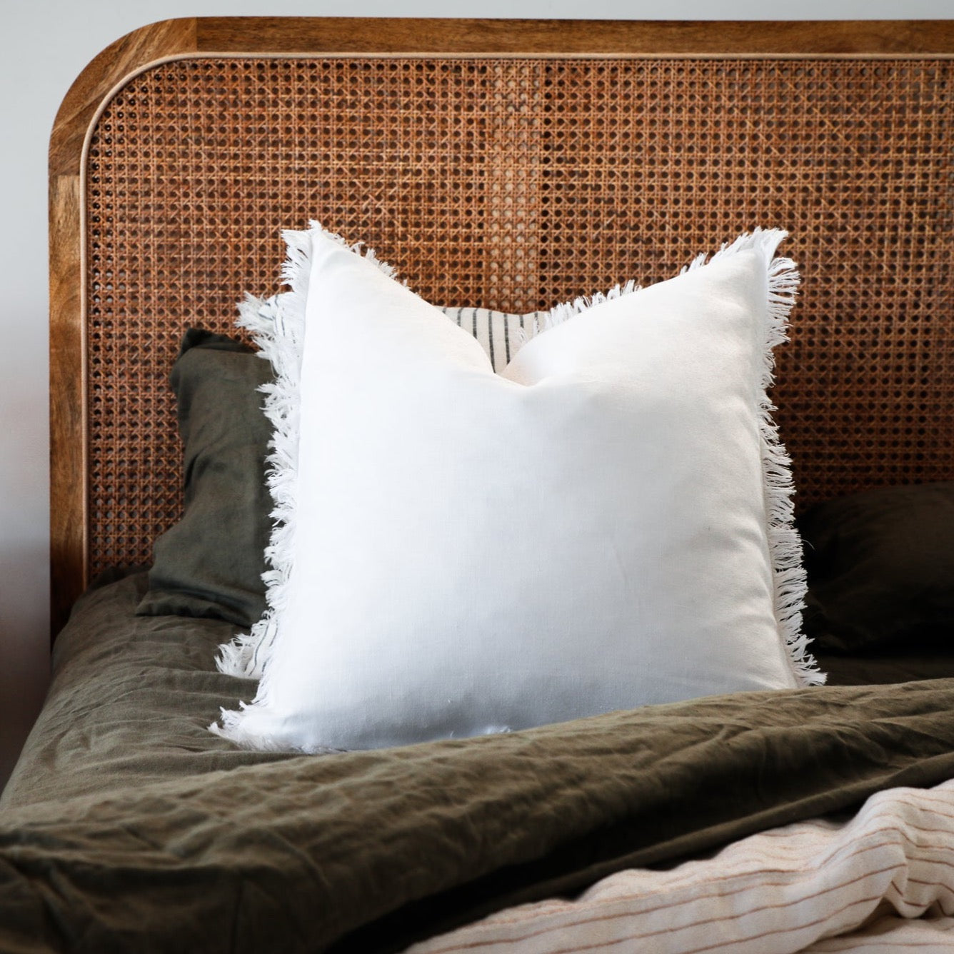 White Linen Cushion Cover