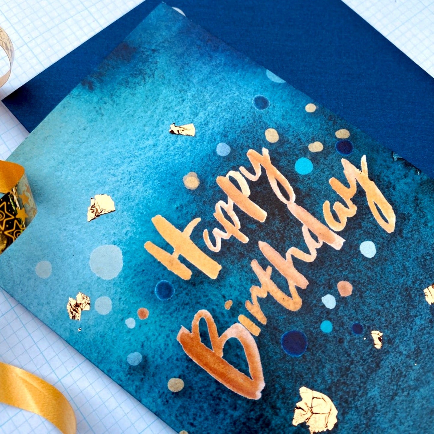 Blue Happy Birthday Card