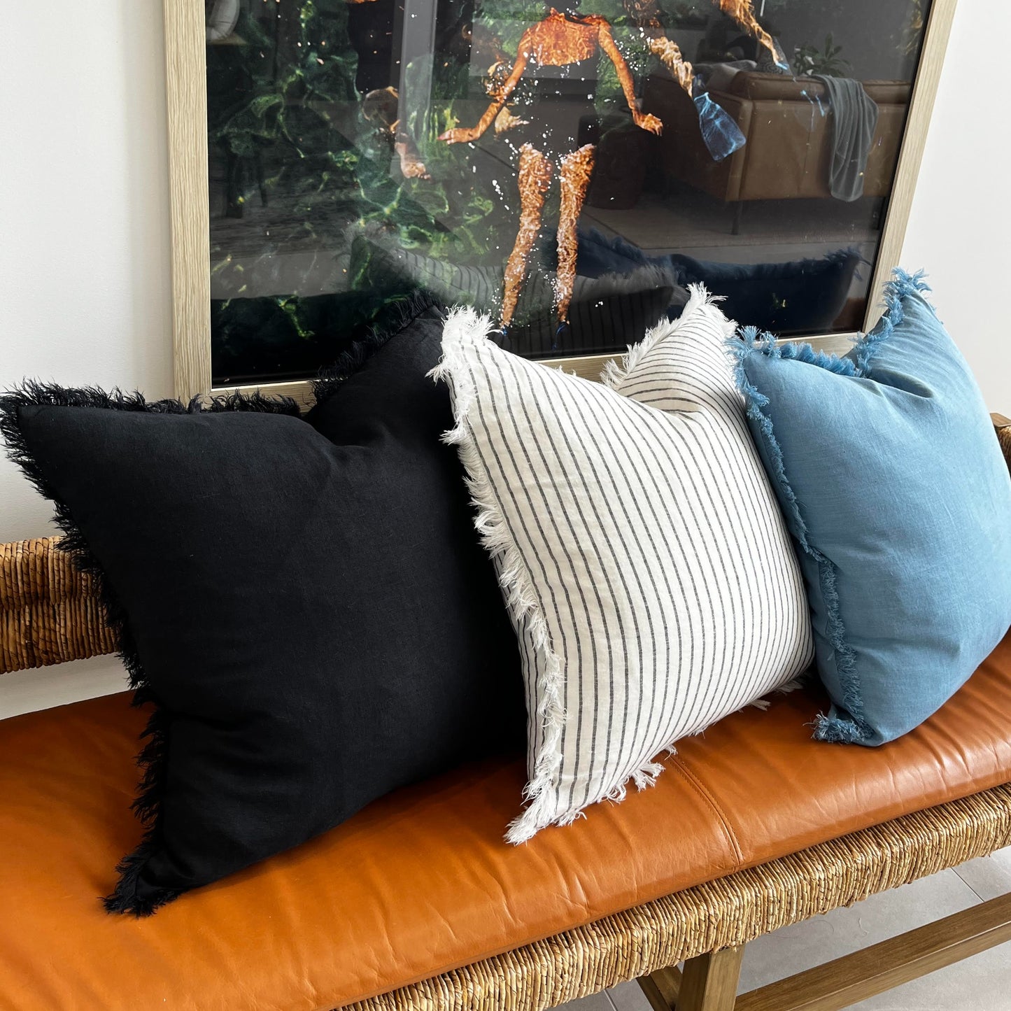 Black Linen Cushion Cover